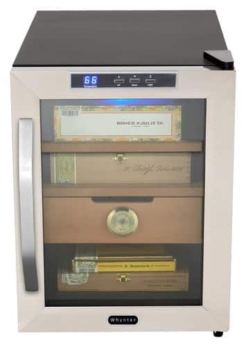 Front. Whynter - 1.2 Cu. Ft. Cigar Cooler Humidor - Black.