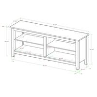 Walker Edison - Modern 58" Wood Open Storage TV Stand for Most TVs up to 65" - Black - Front_Zoom