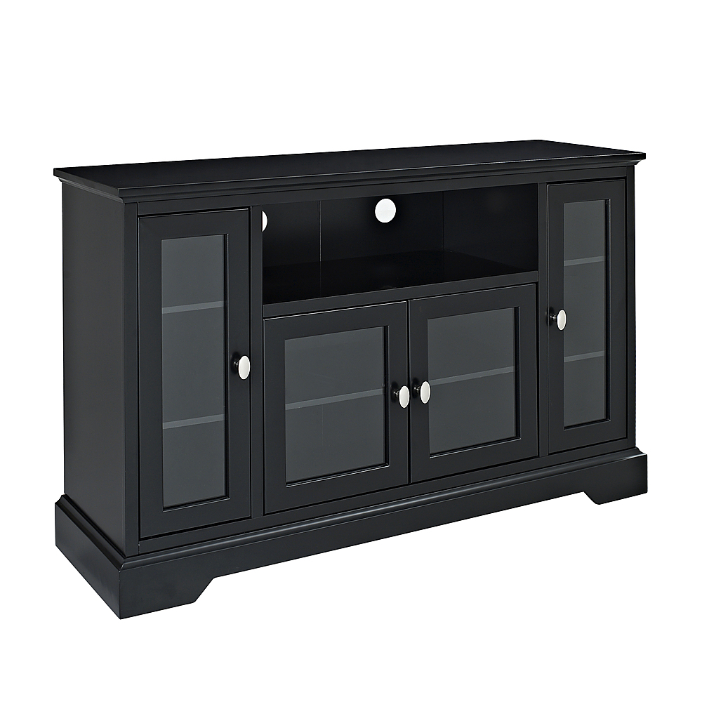 Angle View: Walker Edison - Tall Sound Bar TV Stand for Most Flat-Panel TV's up to 60" - Black