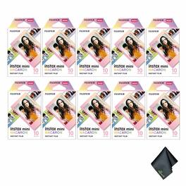 Fujifilm - 10xFUJIFILM INSTAX MINI Macaron Instant Film (10 Exposures), Microfiber Cleaning Cloth, Bundle