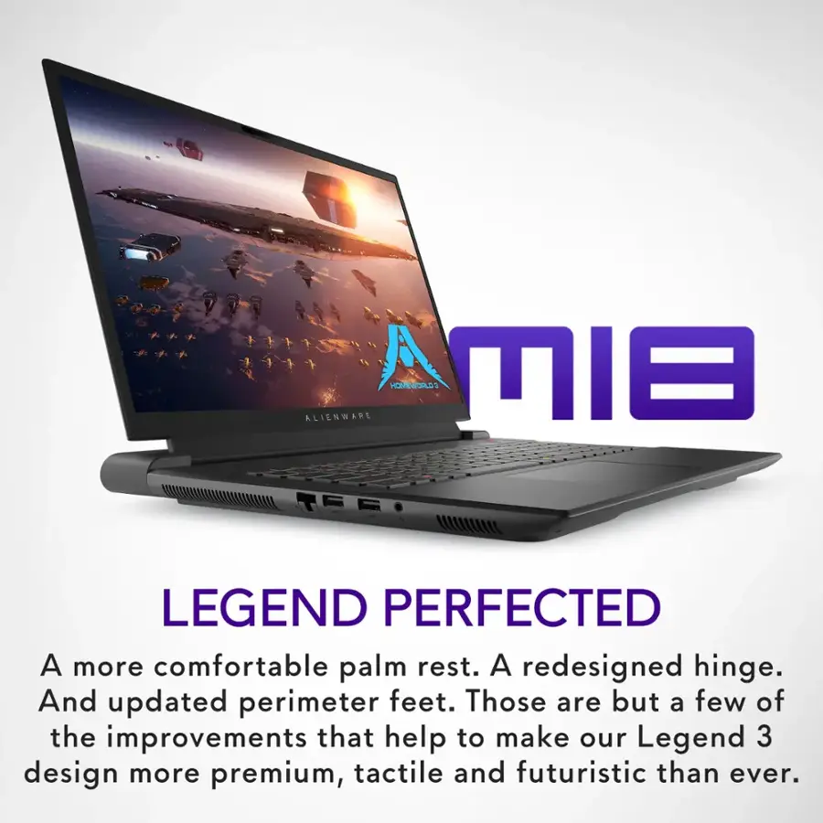 A more comfortable palm rest. A redesigned hinge. And updated perimeter feet. These are just a few of the improvements that help to make our Legend 3 design more premium, tactile, and futuristic than ever.