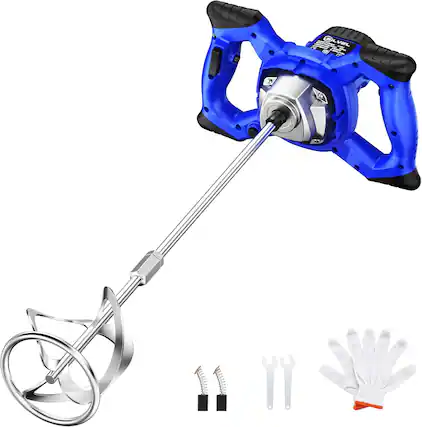 Front. Silvel - SILVEL 110V Electric Cement Mixer, 2300W Handheld Concrete Mixer, Portable Mortar Mixer with 6 Adjustable Speed - Blue.