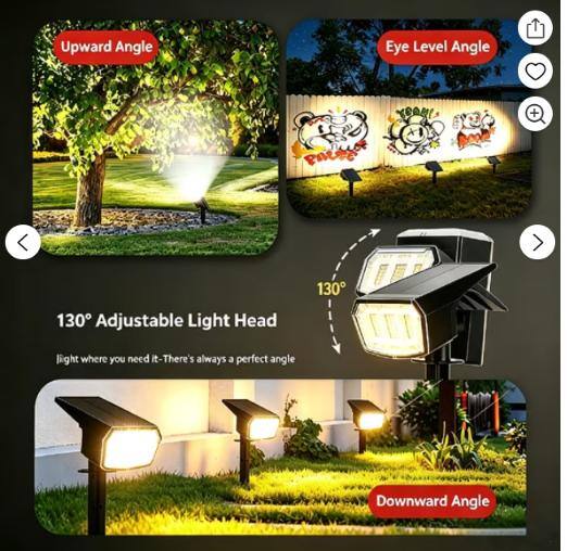 Upward Angle  
Eye Level Angle  
130° Adjustable Light Head  
light where you need it - There's always a perfect angle  
Downward Angle
