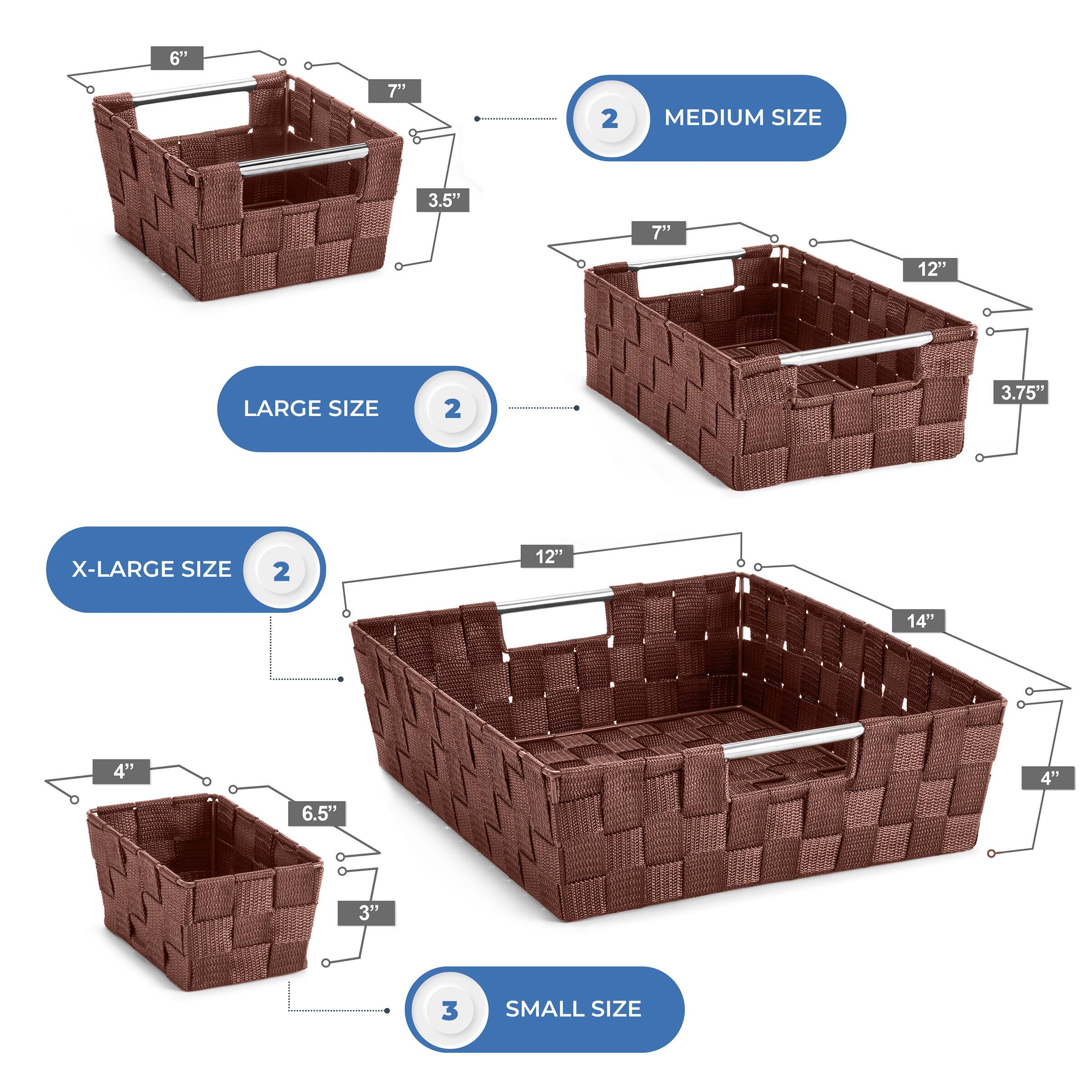 - **MEDIUM SIZE**
  - 6" x 7" x 3.5"
  - 2

- **LARGE SIZE**
  - 7" x 12" x 3.75"
  - 2

- **X-LARGE SIZE**
  - 12" x 14" x 4"
  - 2

- **SMALL SIZE**
  - 4" x 6.5" x 3"
  - 3
