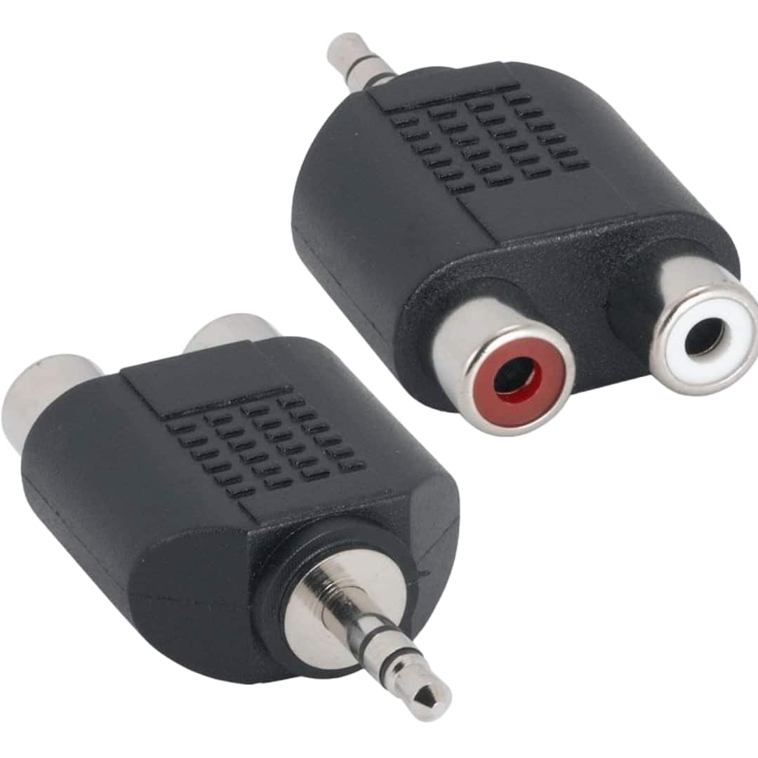 Sanoxy - (2-Pack) 3.5mm Stereo Male to Dual RCA Female Y Adapter - Black price history on PriceWatchPro