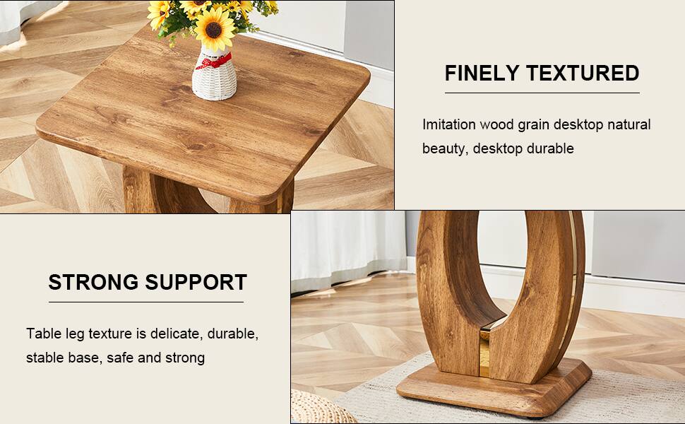 FINELY TEXTURED  
Imitation wood grain desktop natural beauty, desktop durable  

STRONG SUPPORT  
Table leg texture is delicate, durable, stable base, safe and strong