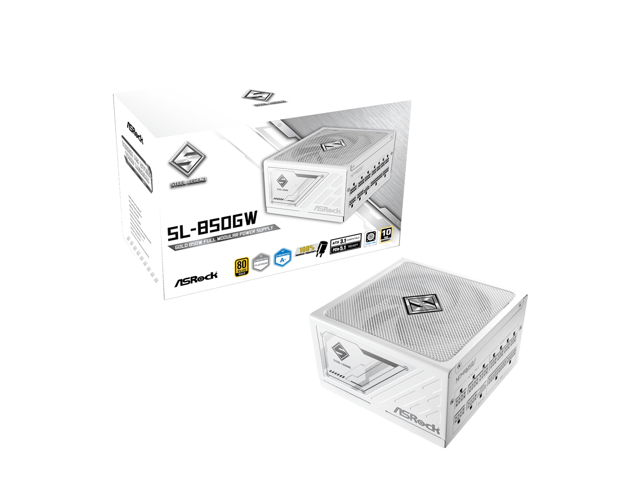 H red STEEL LEGEND Fe ASRock SL-850GW FULL MODULAR POWER SUPPLY and 2.1 - 10 wOZH READY - GOLD 100% FOR 5.1 1 - I A 80 cUde ASRock