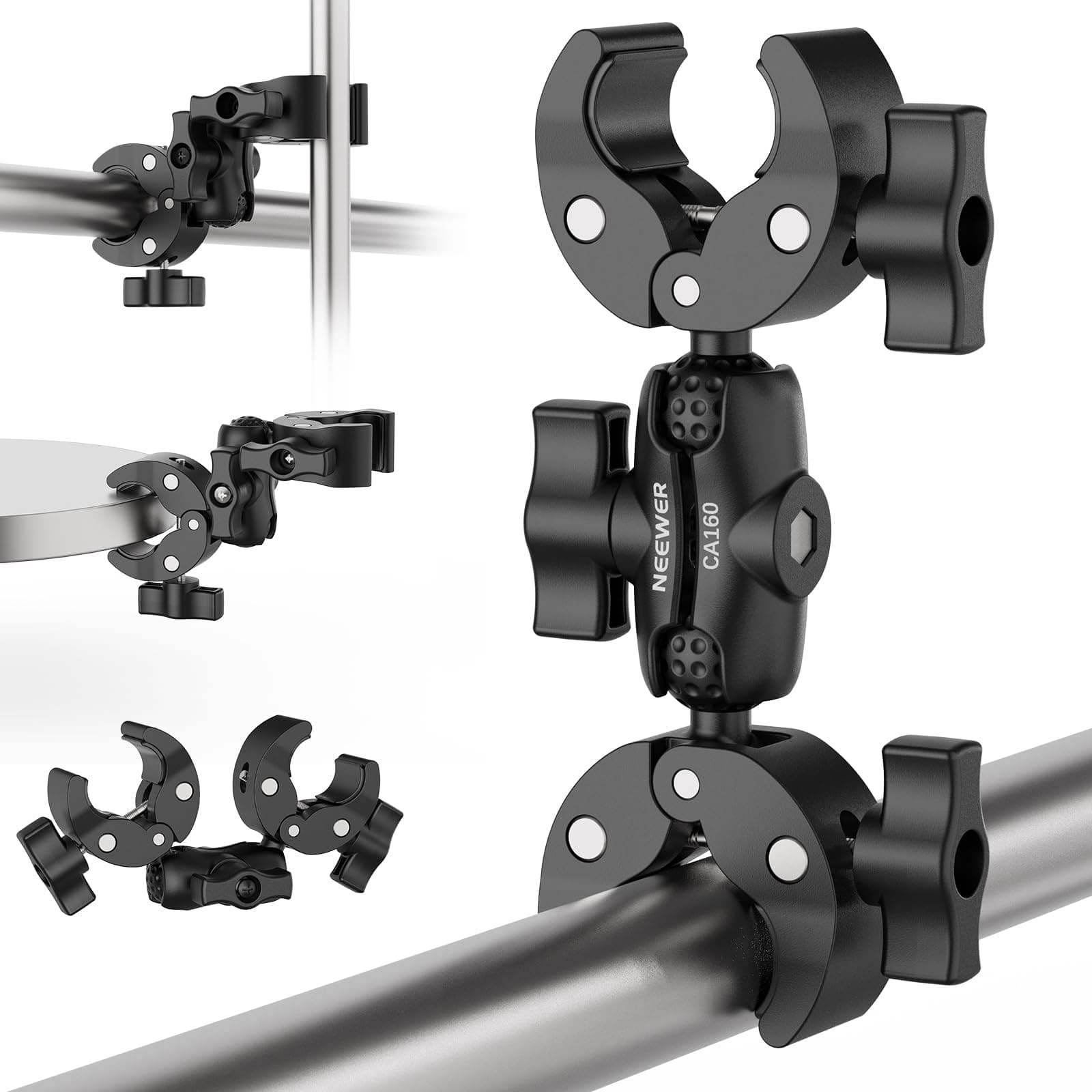 Neewer - Double Super Clamp Mount with Magic Arm, 360° Adjustable, CA160