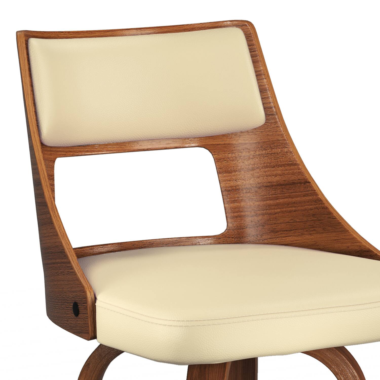 Alt View 6. Simpli Home - Dallyn Contemporary 17 inch Swivel Bar Stool (Set of 2) in Cream Vegan Faux Leather - Cream.