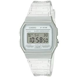 Casio - Men's Transparent Digital Watch - F-91WS-7CF - White