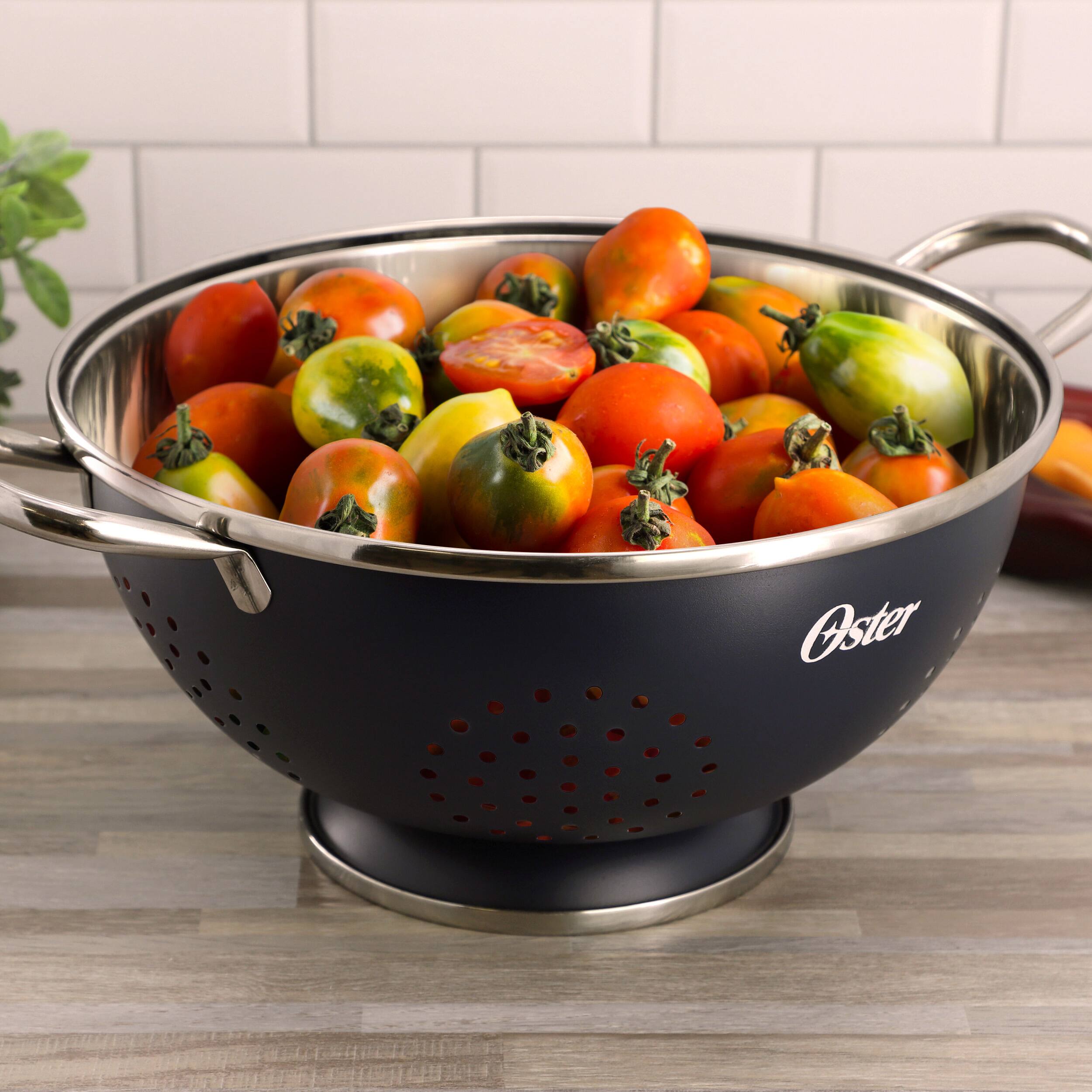 Alt View 4. Oster - Oster Corden 5 Quart Stainless Steel Colander in Matte Blue.