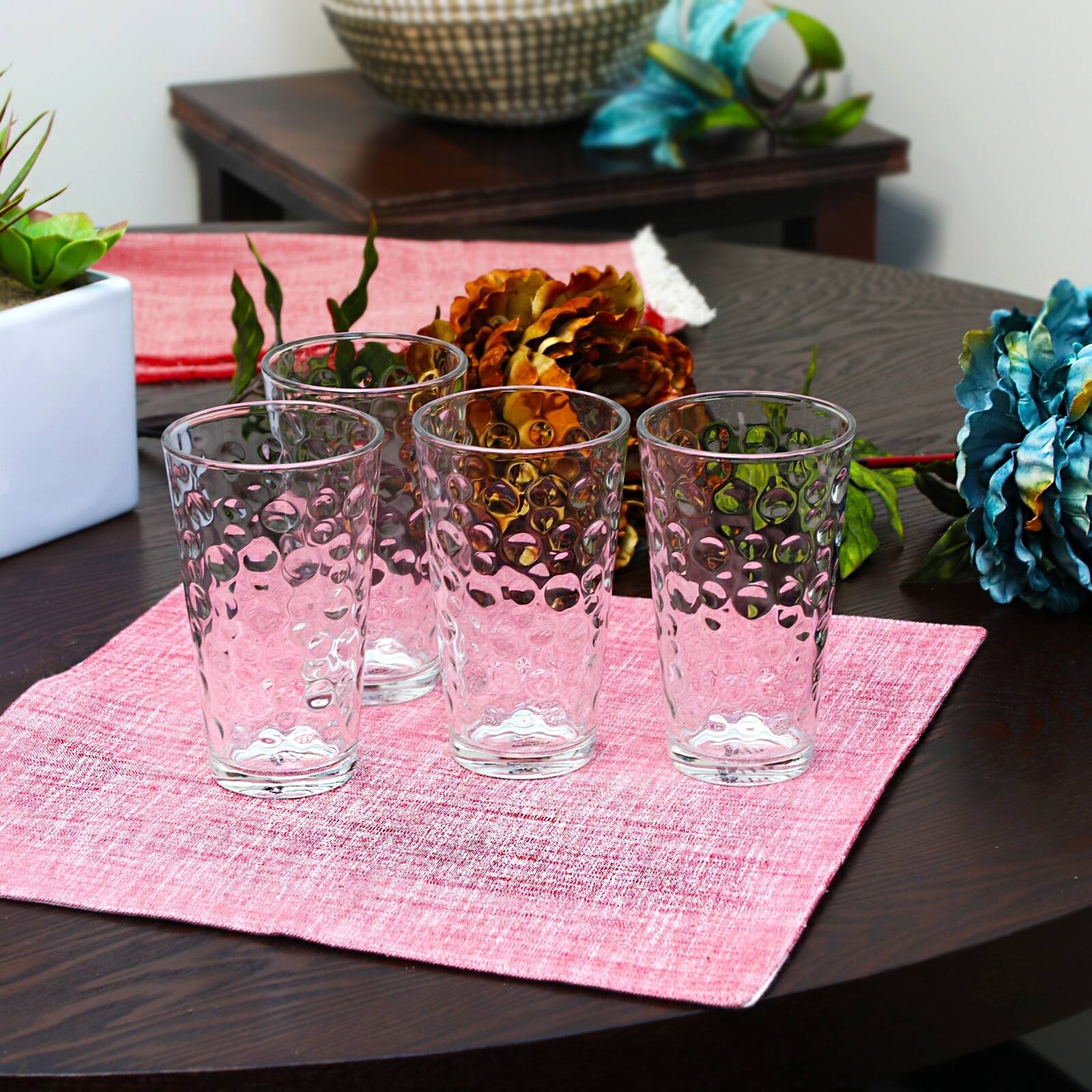 Alt View 2. Gibson - Gibson Home Great Foundations 4 Piece 16 oz. Tumbler Set in Bubble Pattern - Clear.