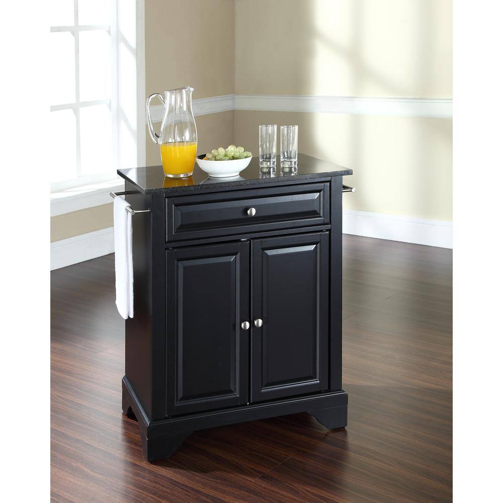 Left. Crosley Furniture - Lafayette Granite Top Portable Kitchen Island/Cart - Black.