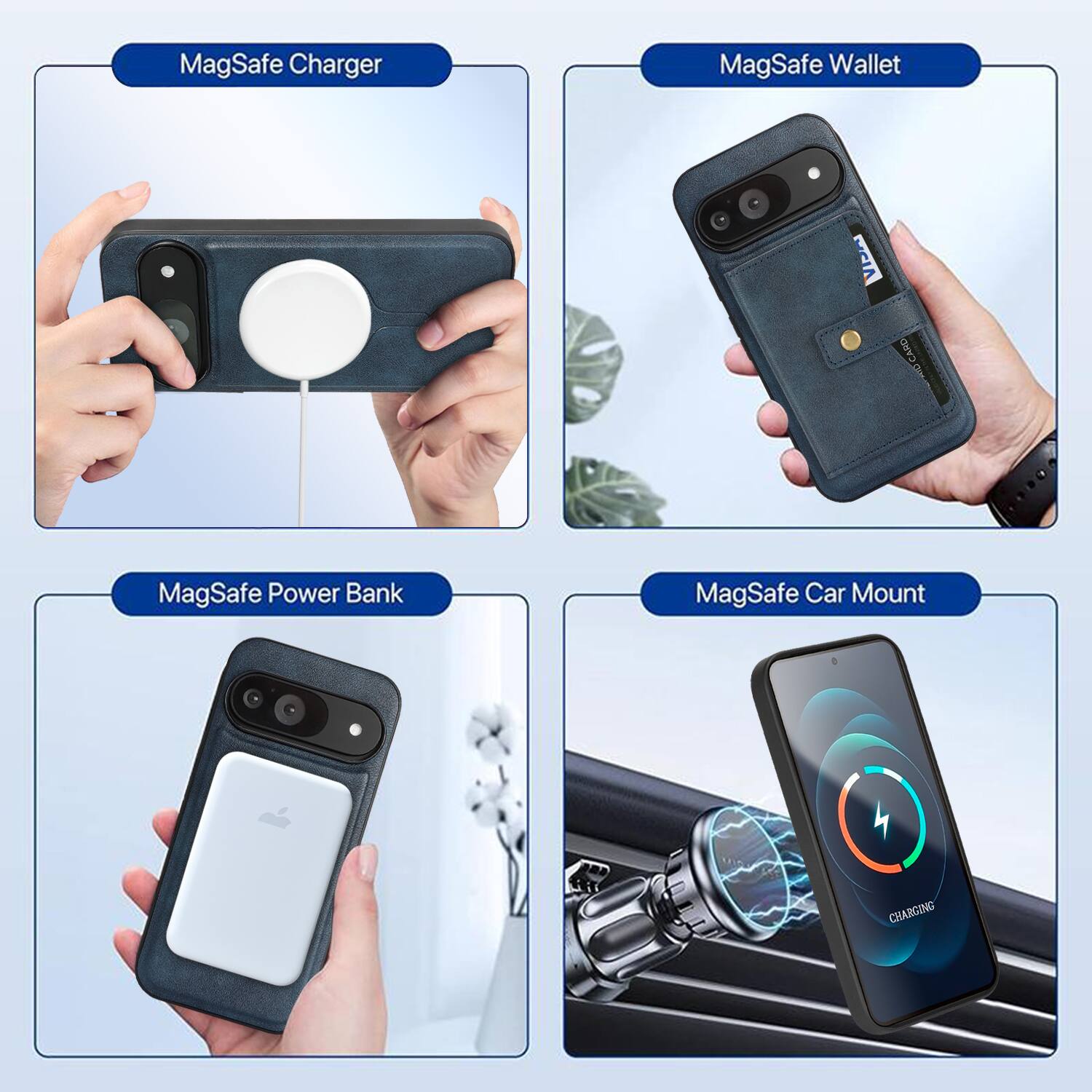MagSafe Charger  
MagSafe Wallet  
MagSafe Power Bank  
MagSafe Car Mount