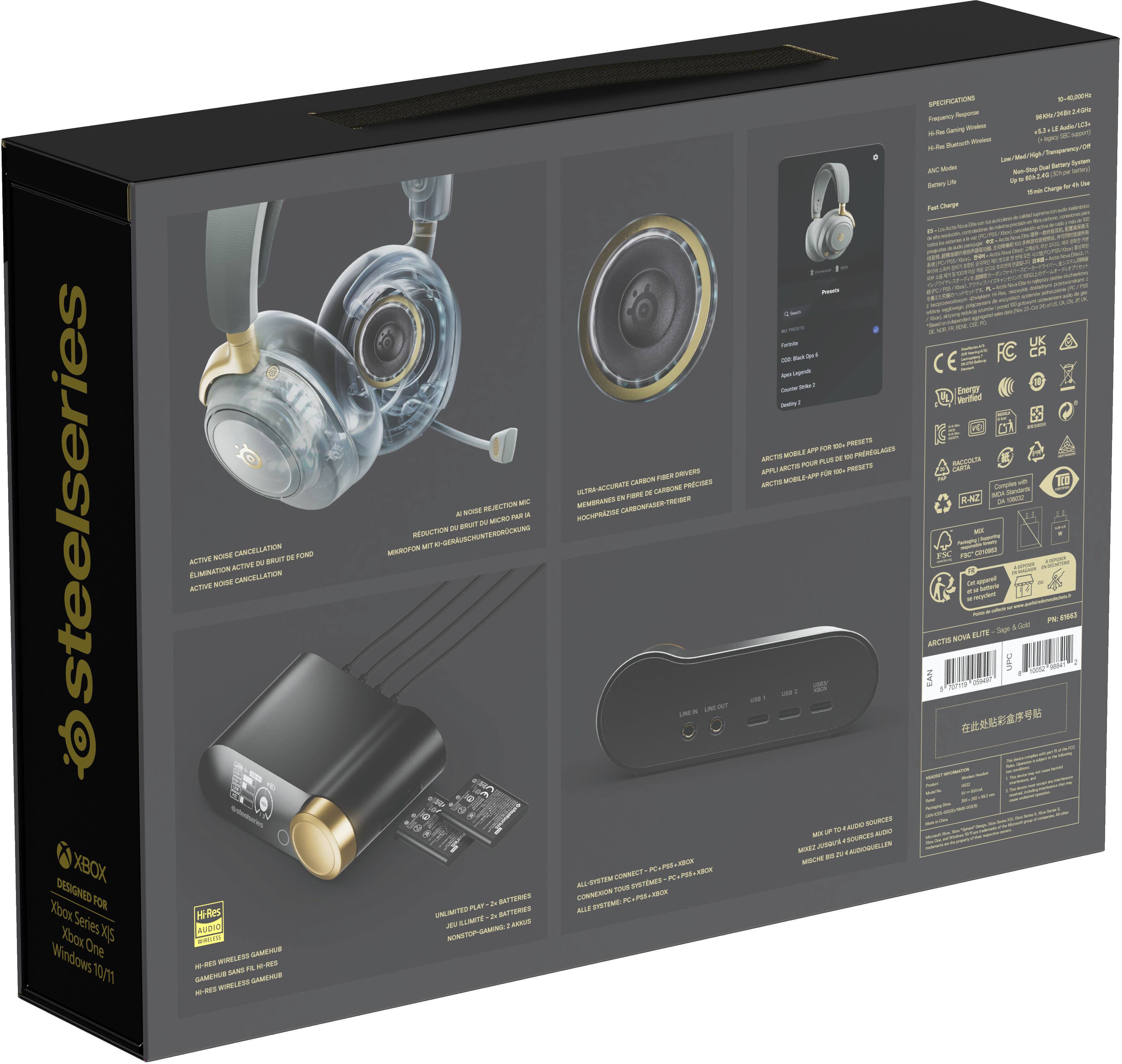 Sure, here is the corrected and grouped text from the image:

---

**steelseries**

**XBOX DESIGNED FOR**  
Xbox Series X|S  
Xbox One  
Windows 10/11

**ULTRA ACCURATE CARBON FIBER DRIVERS**  
**UNMATCHED SOUND QUALITY**  
**ACTIVE NOISE CANCELLATION**  
**ELIMINATE EXTERNAL NOISE**  
**ACTIVE NOISE CANCELLATION**  
**ACTIVE NOISE CANCELLATION**  
**ACTIVE NOISE CANCELLATION**  
**ACTIVE NOISE CANCELLATION**  
**ACTIVE NOISE CANCELLATION**  
**ACTIVE NOISE CANCELLATION**  
**ACTIVE NOISE CANCELLATION**  
**ACTIVE NOISE CANCELLATION**  
**ACTIVE NOISE CANCELLATION**  
**ACTIVE NOISE CANCELLATION**  
**ACTIVE NOISE CANCELLATION**  
**ACTIVE NOISE CANCELLATION**  
**ACTIVE NOISE CANCELLATION**  
**ACTIVE NOISE CANCELLATION**  
**ACTIVE NOISE CANCELLATION**  
**ACTIVE NOISE CANCELLATION**  
**ACTIVE NOISE C