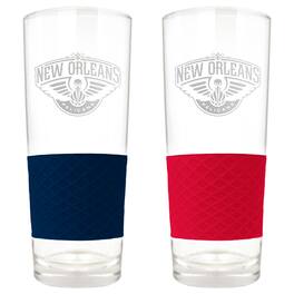 Great American Products - New Orleans Pelicans 22oz. Logo Score Pint Glass Two-Piece Set - Multicolor