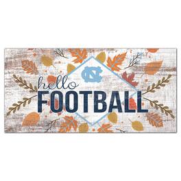 Fan Creations - North Carolina Tar Heels 6'' x 12'' Hello Football Wall Art - White