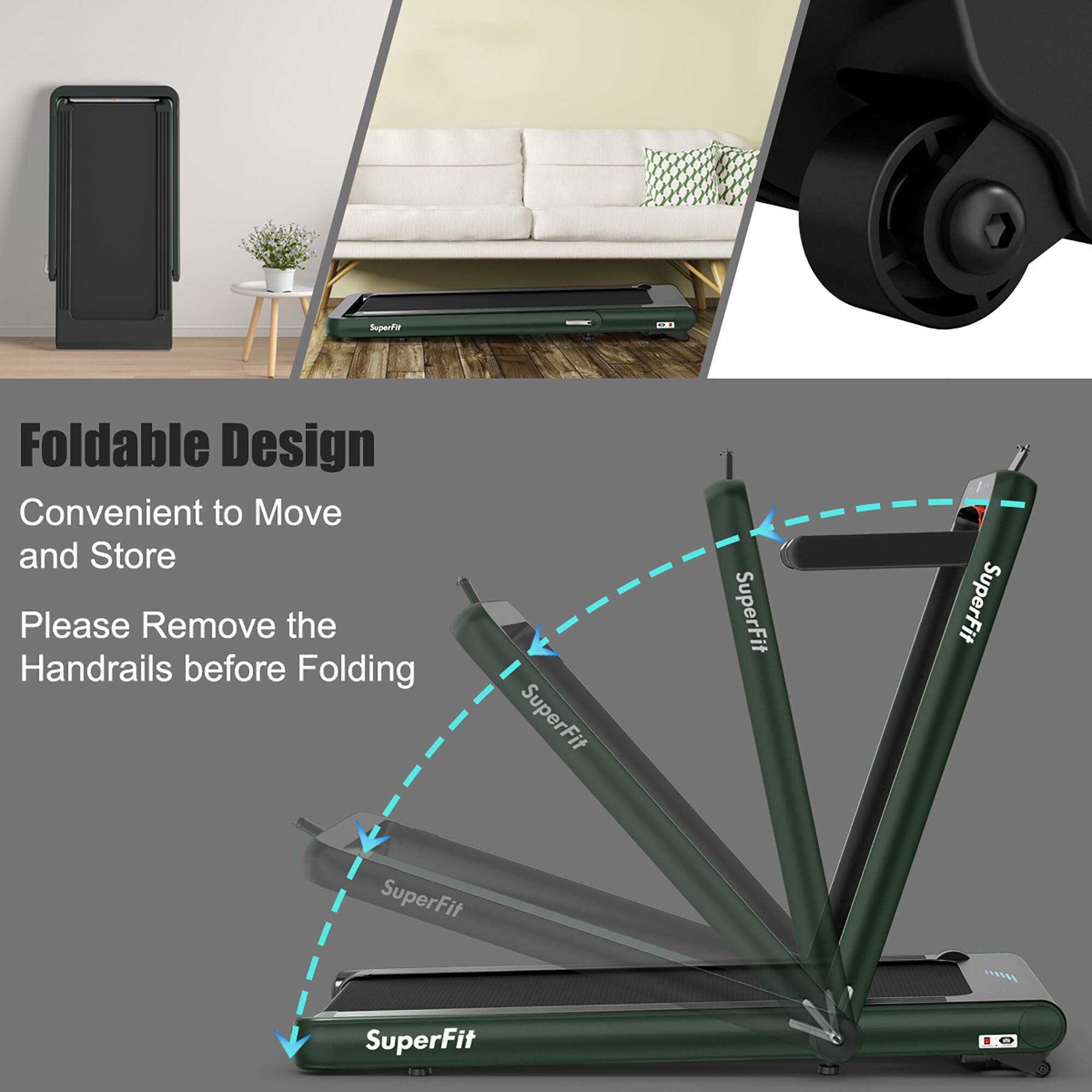 SuperFit Foldable Design Convenient to Move and Store Please Remove the Handrails before Folding