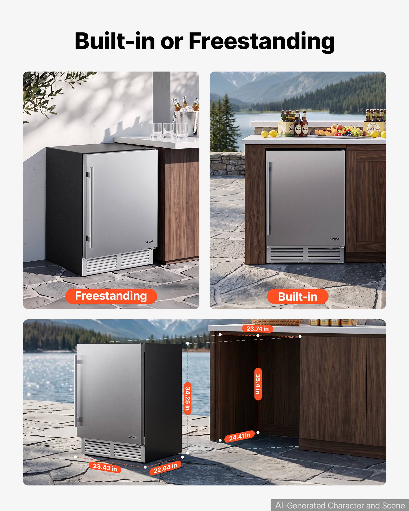 Built-in or Freestanding

Instagel

VEVOR

Freestanding

Built-in

23.74 in

34.25 in

23.43 in

22.64 in

24.41 in

35.4 in

AI-Generated Character and Scene