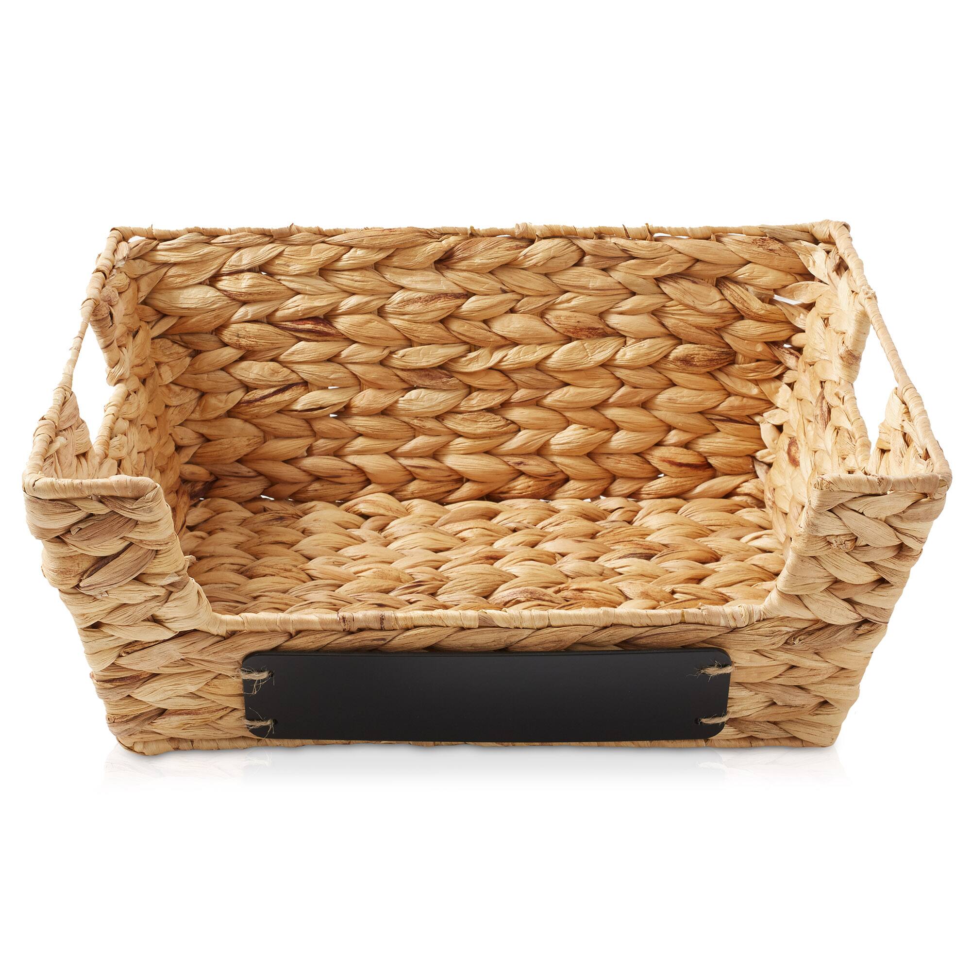 Alt View 3. Casafield - 2pk Seagrass Water Hyacinth Pantry Baskets with Handles - Wide Kitchen Bins - Natural - Hyacinth.