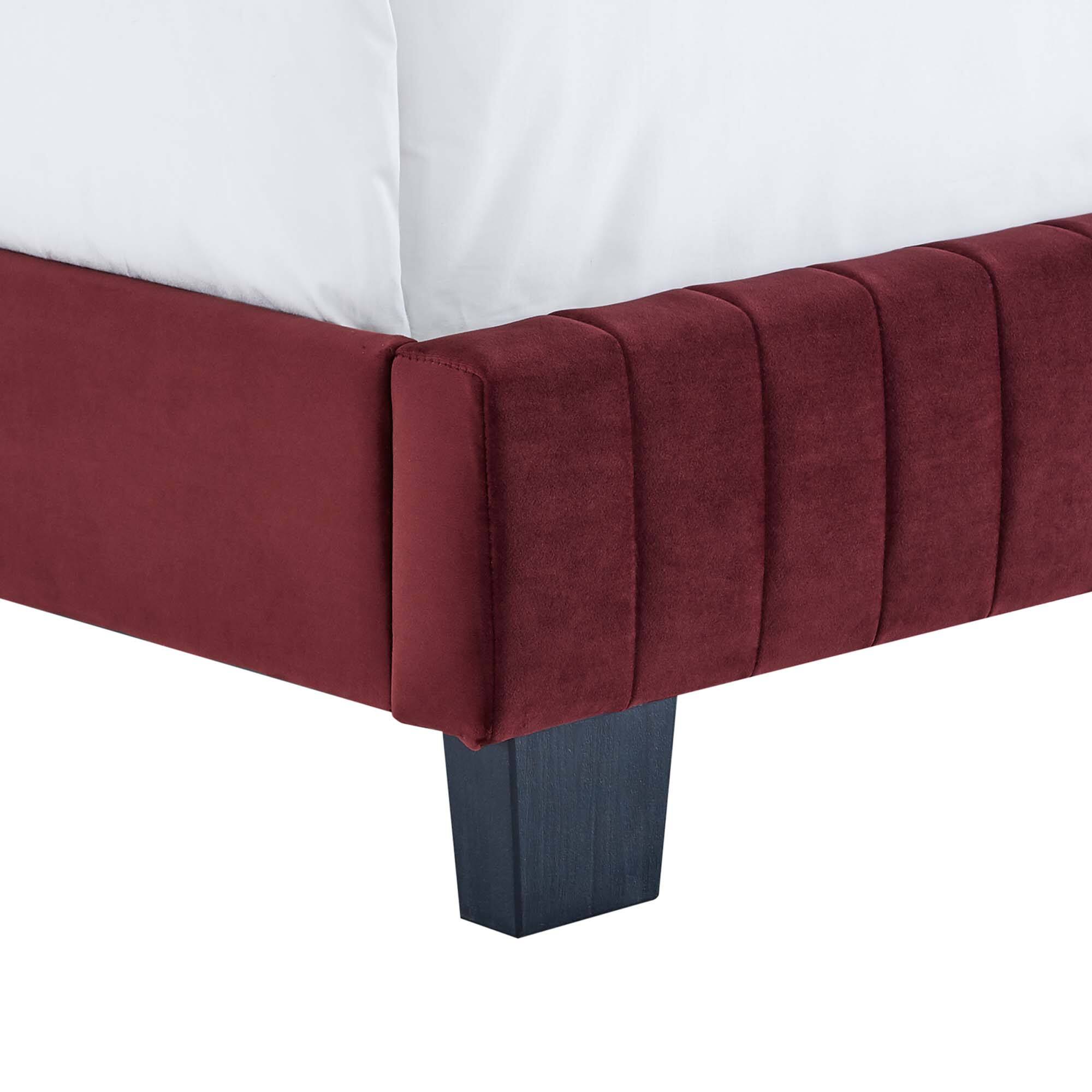 Back. Modway - Zahra Channel Tufted Performance Velvet Twin Platform Bed - White.