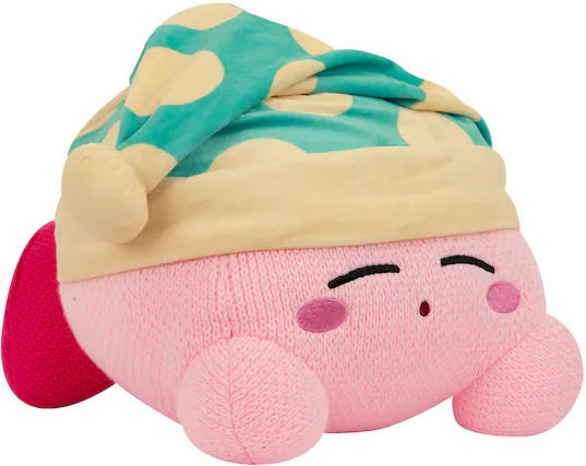 Front. TOMY - Nuiguru Knit - Sleeping Kirby 15" Plush.