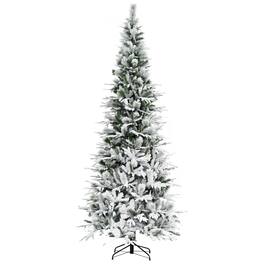 Homcom - Unlit Snow Flocked Pine Artificial Christmas Tree with Realistic Branches and 1159 Tips - Green
