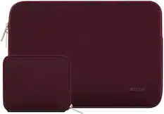 Front. mosiso - 13-13.3 inch Laptop Sleeve Bag for MacBook Air Pro 13 14 HP Dell ASUS Lenovo, Neoprene Computer Sleeve with Small Case - Wine Red.