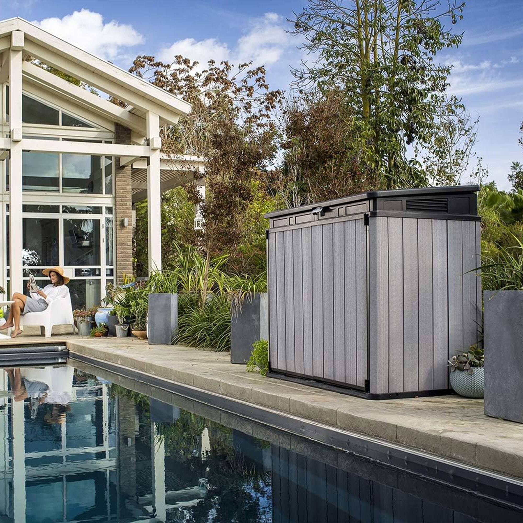 Alt View 5. Keter - Keter KET-237831 Elite Store Outdoor Storage Shed Patio Furniture for Tools - Gray.