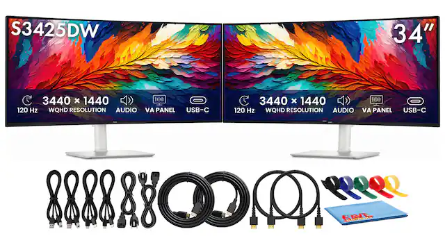 S3425DW
34"
3440 x 1440 120 Hz WQHD RESOLUTION AUDIO VA PANEL USB-C
DELL
10.00 SAVE LECTRONICS