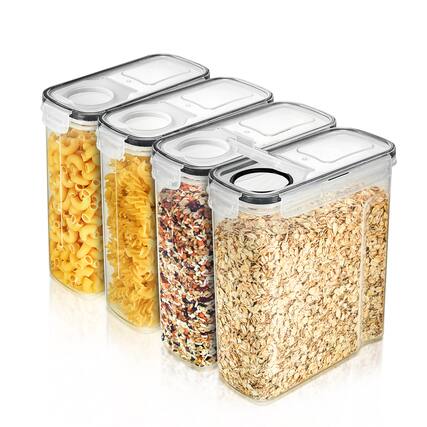 Front. Sorbus - Sorbus 4 Pack (2L/8.4 Cups) Airtight Food Storage Dispensers for Beans, Pasta, Cereals, and More - Clear.