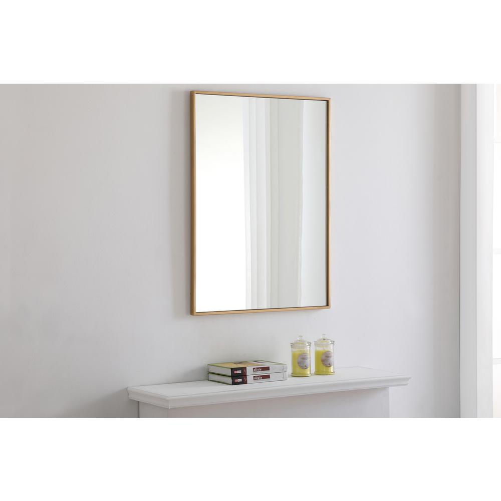 Alt View 5. Elegant Decor - Metal frame Rectangle Mirror 24 inch Brass finish - Brass.