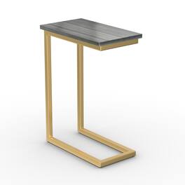 Simpli Home - Skyler 18D C Side Table - Black Marble/Gold