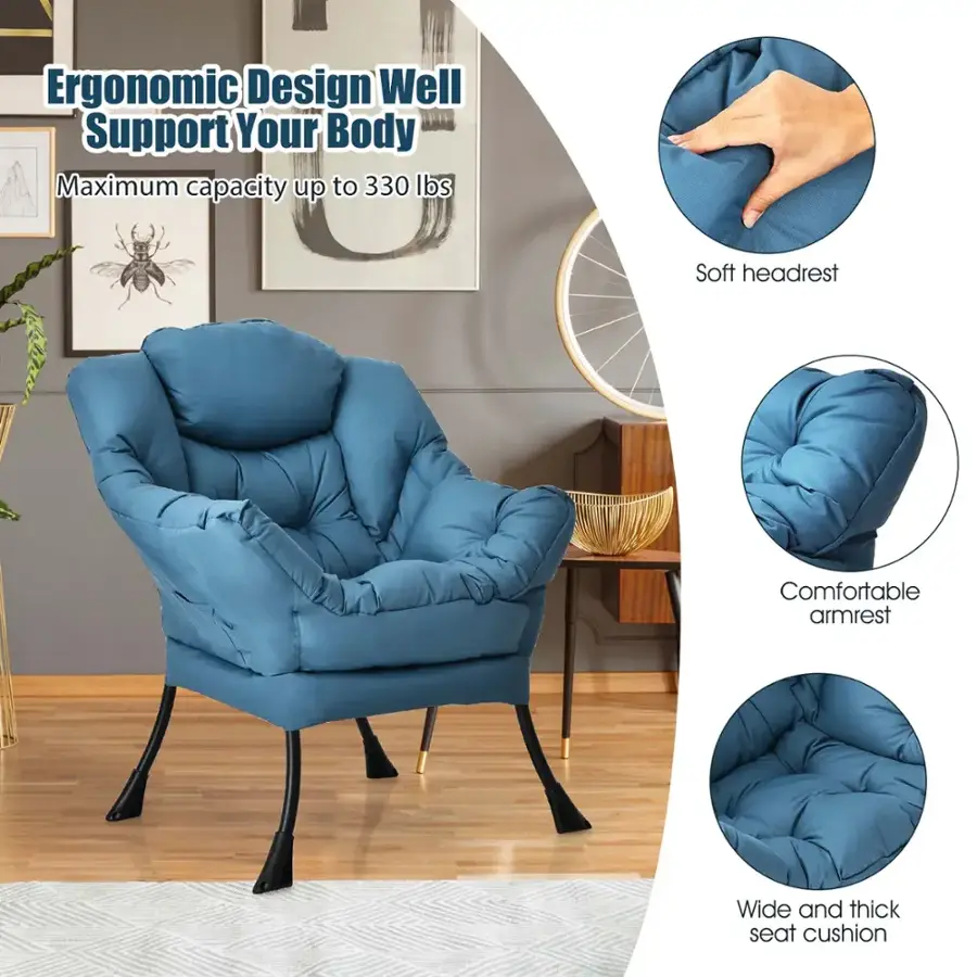 Ergonomic Design Well Support Your Body Maximum capacity up to 330 Ibs Soft headrest Comfortable armrest Wide and thick seat cushion
