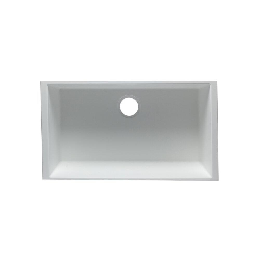 Alt View 3. Alfi - ALFI brand White 33 Single Bowl Undermount Granite Composite Kitchen Sink - White.