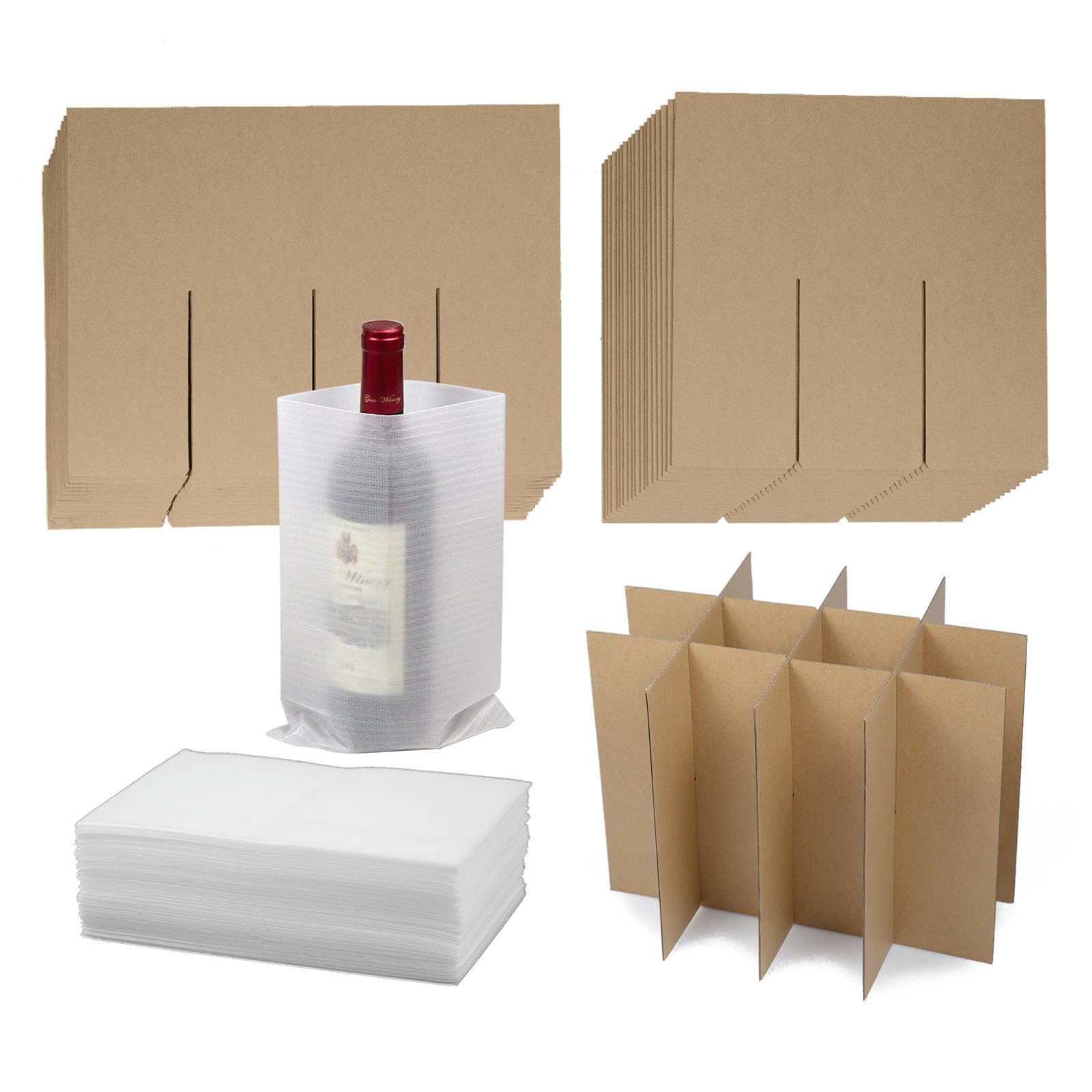 Front. Paradigms Interiors - Glass Divider Kits For Moving Boxes Kitchen Dish Packing Kit With 36 Foam Pouches Fits In Box Shipping box ... - 6 set with 72 foams.