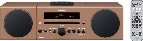Front. Yamaha - 30W Micro Component Bluetooth Wireless System with Apple® iPod®/iPhone® Dock - Light Brown.