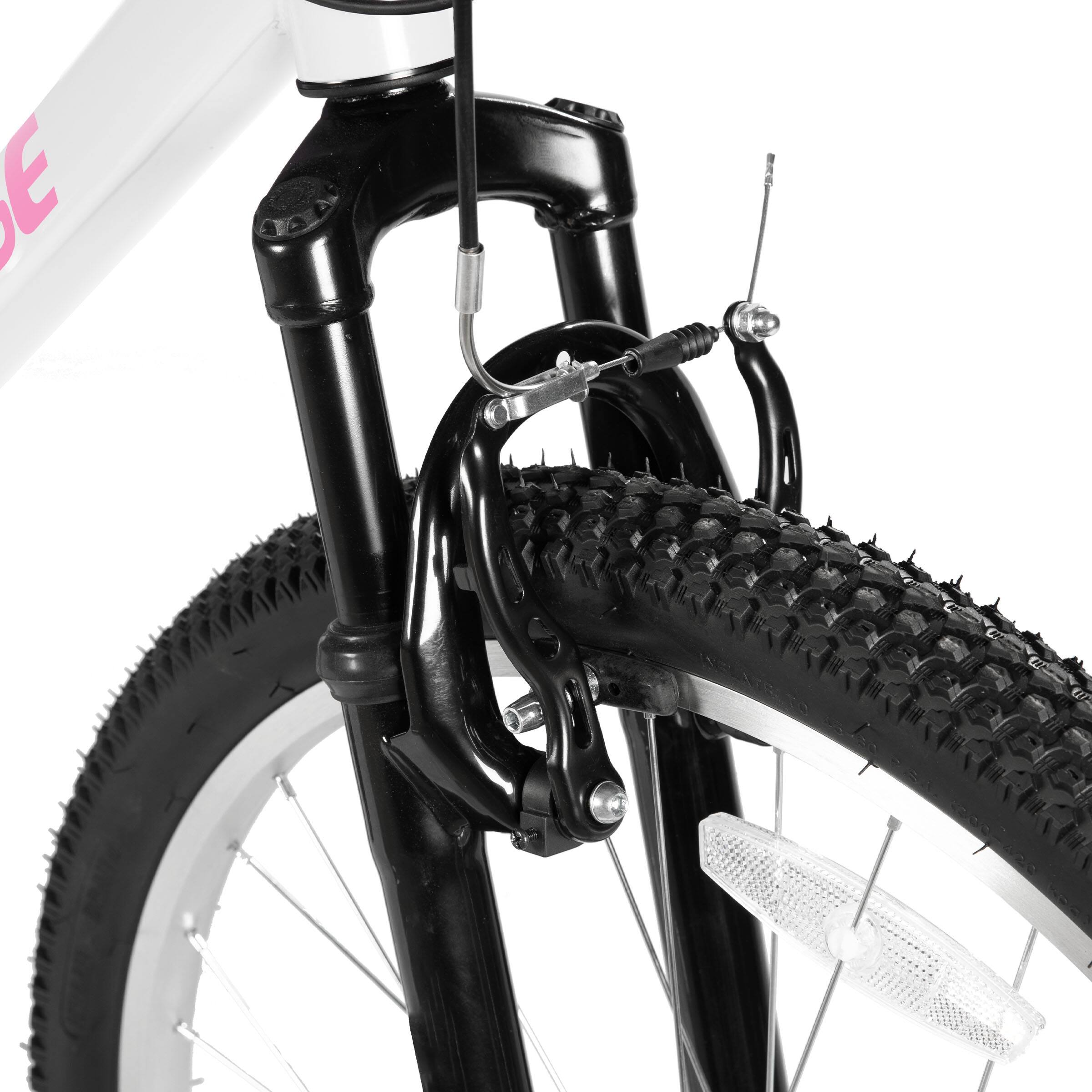 Alt View 6. HILAND - BAMCBASE Lilac 26 inches Mountain Bike for Women, 18-Speed High-Tensile Steel Frame, Suspension Fork, White - white.