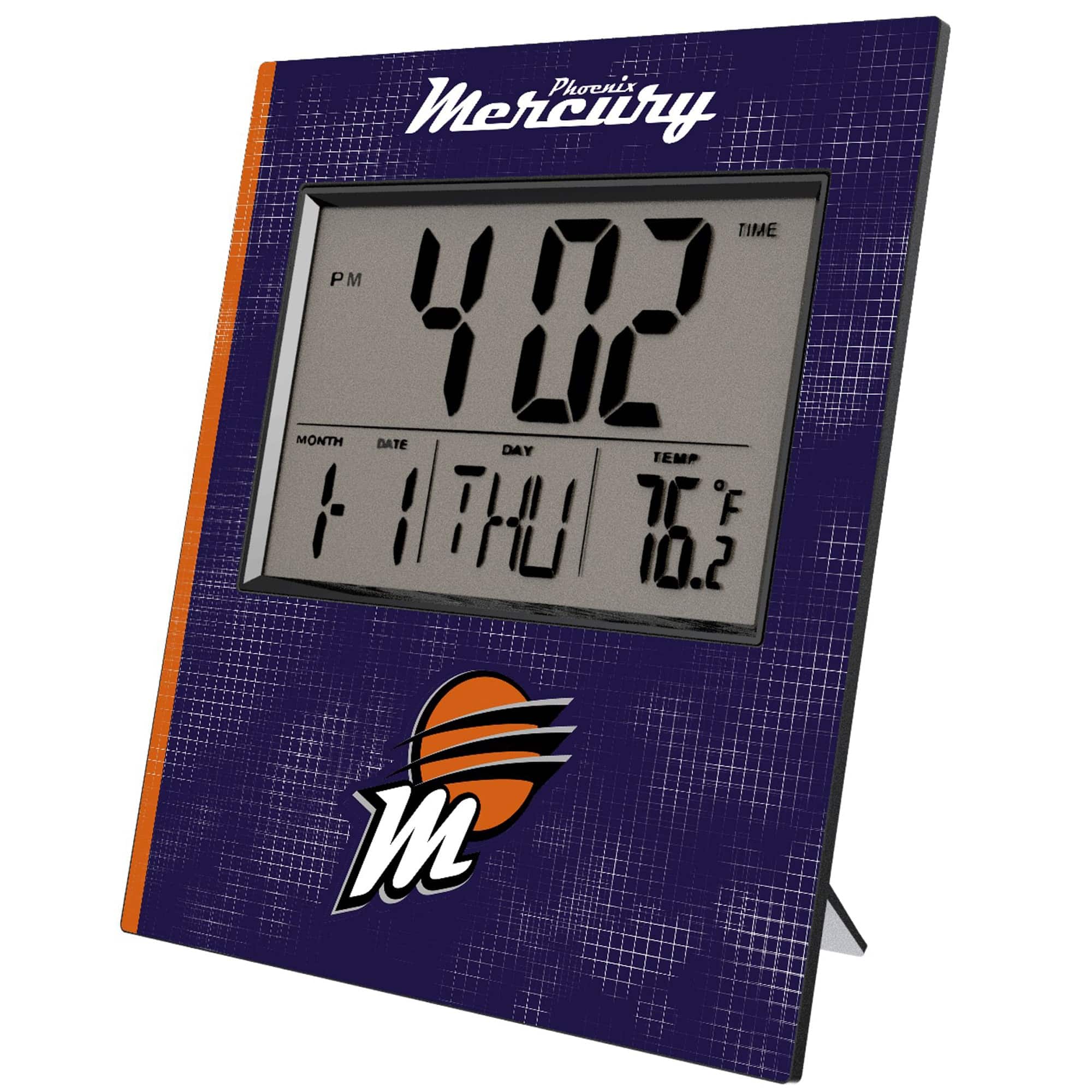 Keyscaper - Phoenix Mercury Cross Hatch Digital Desk Clock - Multicolor
