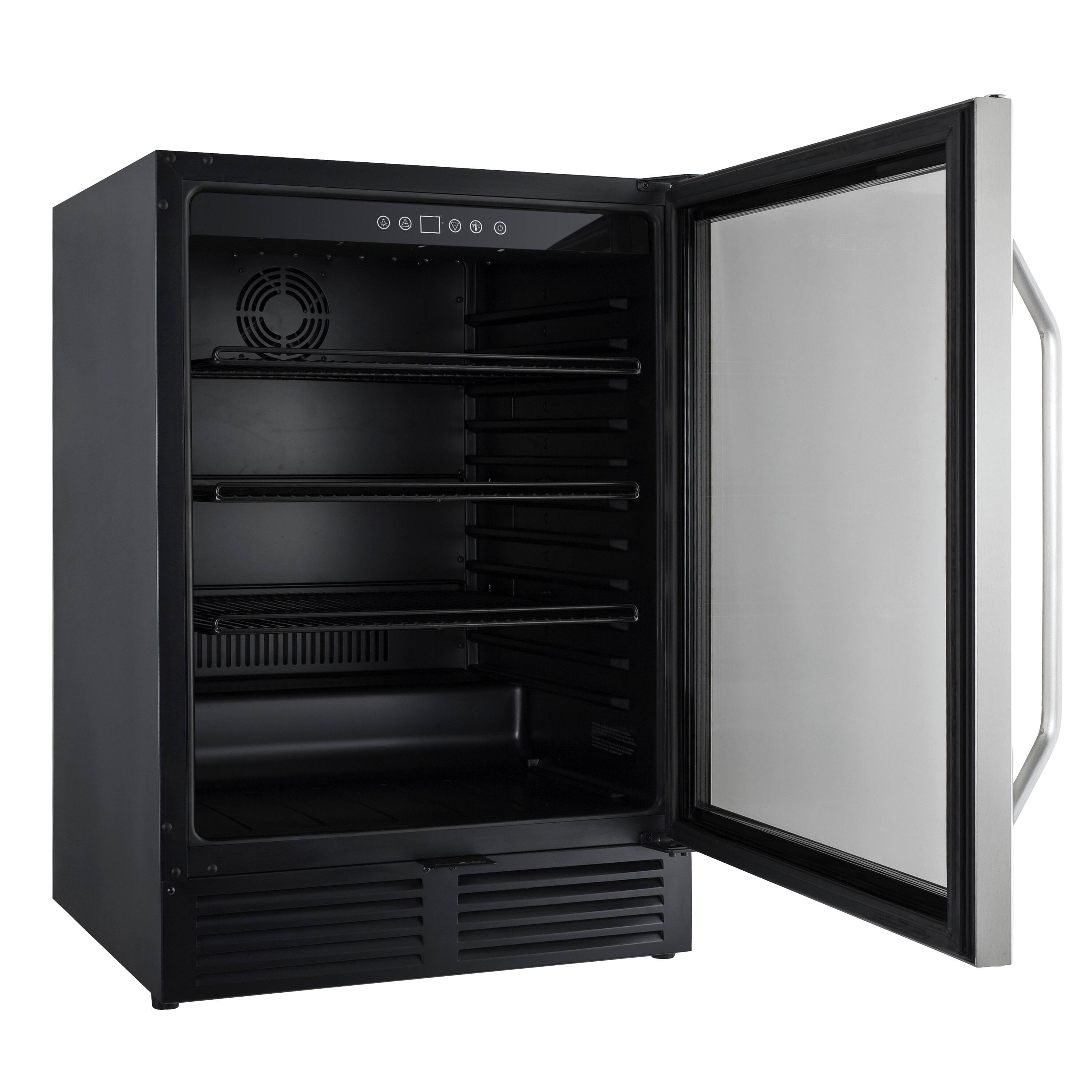 Angle. Avanti - Beverage Center - 130 Can Capacity - Stainless Steel/Black Cabinet.