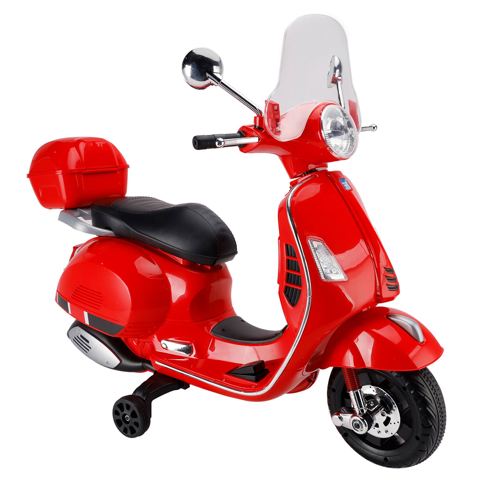 Angle. Topteng - 6V Dual Drive 3-Wheel Kids Electric Motorcycle with Realistic Sounds & Storage - Ages 3-8, Red​.