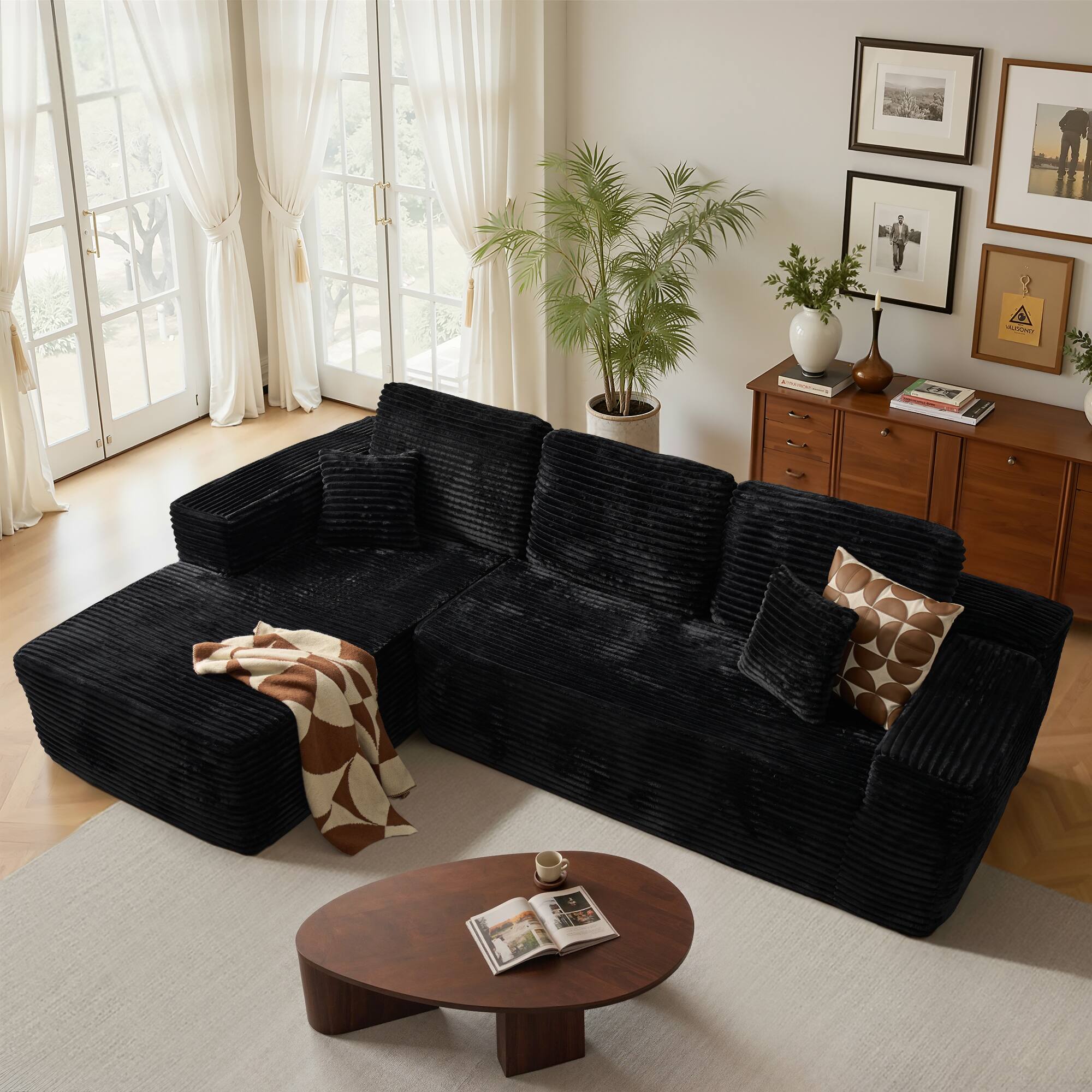 Black(Plush Corduroy, Left Facing)