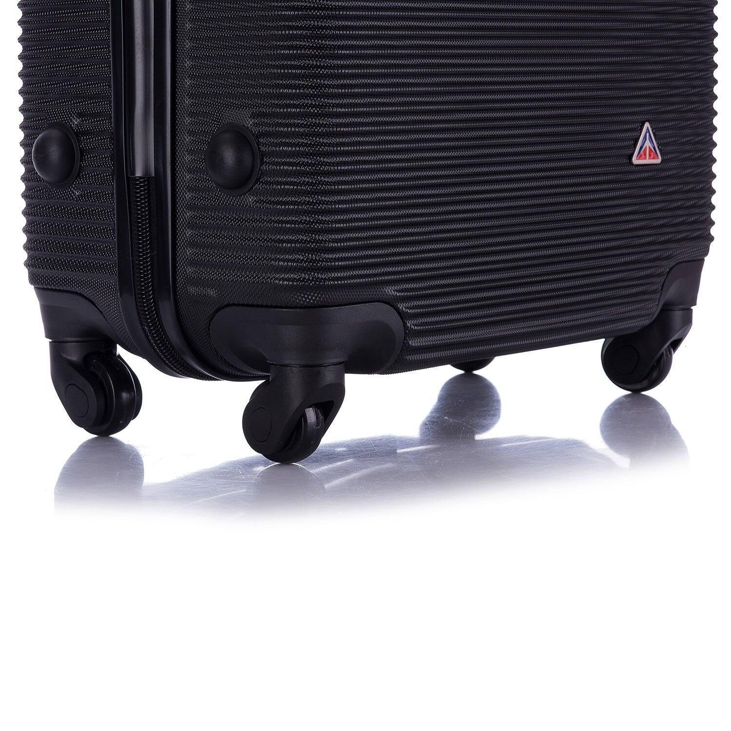 Alt View 4. InUSA - Royal lightweight hardside Spinner Luggage 24" - BLACK.
