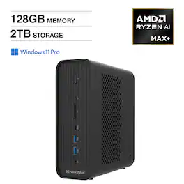 NextNuc - AMD Strix halo Mini Desktop (Ryzen AI Max+ 395, 128GB, 2TB SSD, AMD Radeon 8060S, WiFi 7, Win 11 Pro) - Black