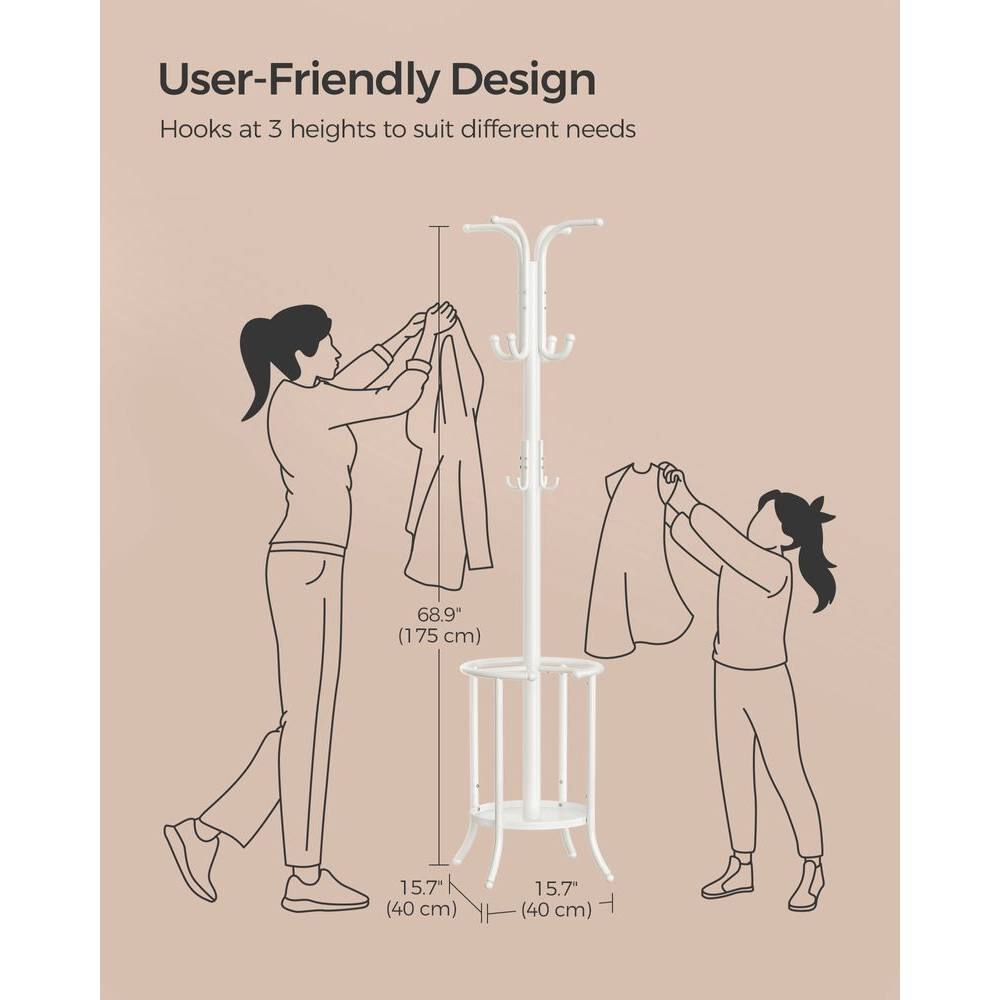 User-Friendly Design Hooks at 3 heights to suit different needs

68.9" (175 cm)
15.7" (40 cm)
15.7" (40 cm)
