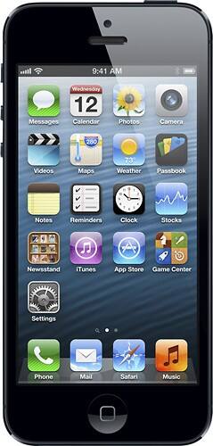 Front Standard. T-Mobile Prepaid - Apple iPhone® 5 with 16GB Memory No-Contract Mobile Phone - Black & Slate.