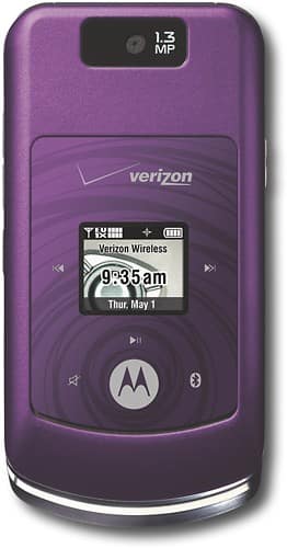 Front Standard. Verizon - Motorola W755 Mobile Phone - Purple.