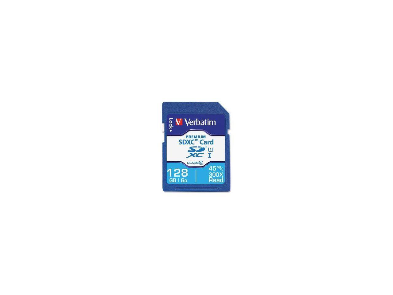 Lock V Verbatim PREMIUM SDXC Card SP L XC I CLASS 0 MB 45 MB 128 GB 300X Read