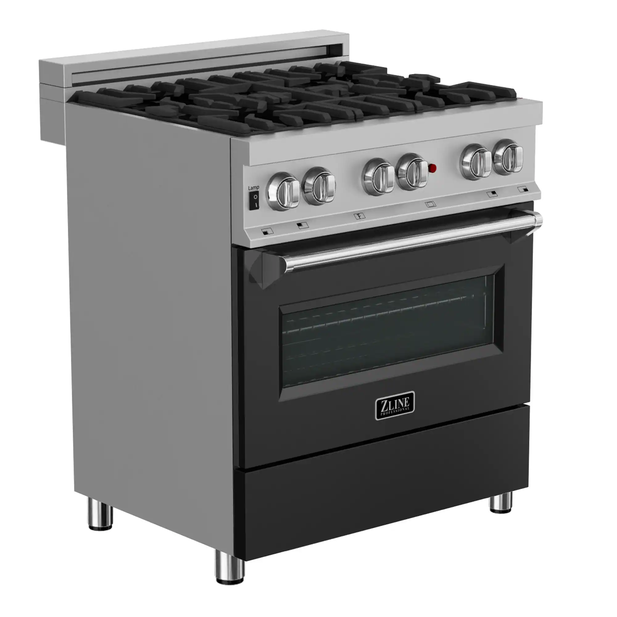 ZLINE is a company that manufactures and sells various kitchen appliances, including ovens and stoves. The image shows a ZLINE oven with a stove top, which is designed to provide both functionality and a sleek appearance. The oven and stove top are made of stainless steel, making them durable and easy to clean. The oven features a stainless steel door and a window that allows for easy monitoring of the cooking process. The stove top has a black finish, which complements the overall design of the oven.