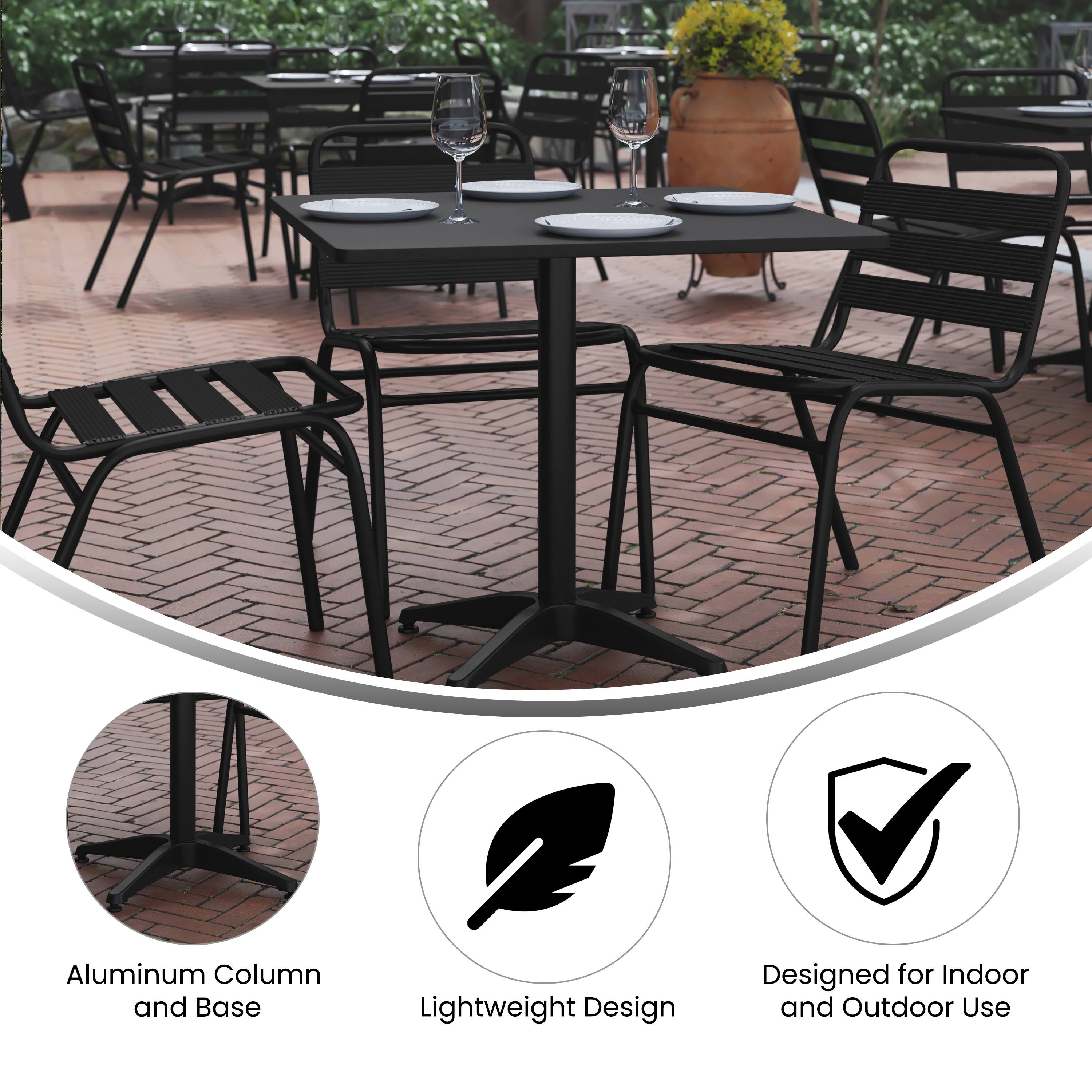 Aluminum Column and Base  
Lightweight Design  
Designed for Indoor and Outdoor Use